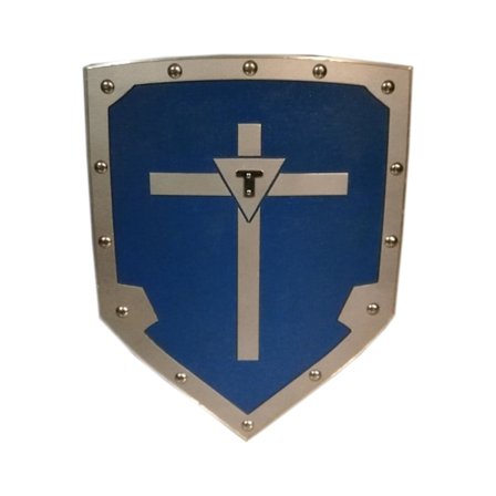 Trämedeltida Viking Cross Shield - Blå SWE104