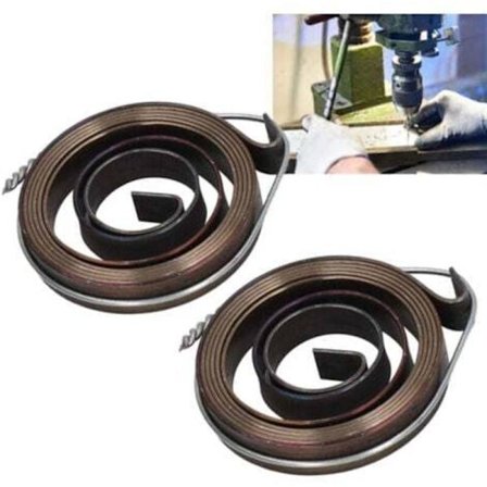 2 stk. boremaskine returfjeder fødestift spoleenhed 680 mm 35x6x0,7 mm