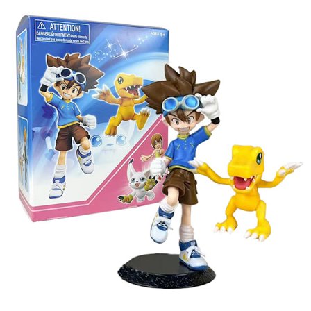 Agumon A BOX Digimon Adventure Toimintahahmosetti, jossa 8 päähenkilöä: Tailmon, Gomamon, Patamon, Gabumon, Tentomon, Palmon, Piyomon, Agumon - To