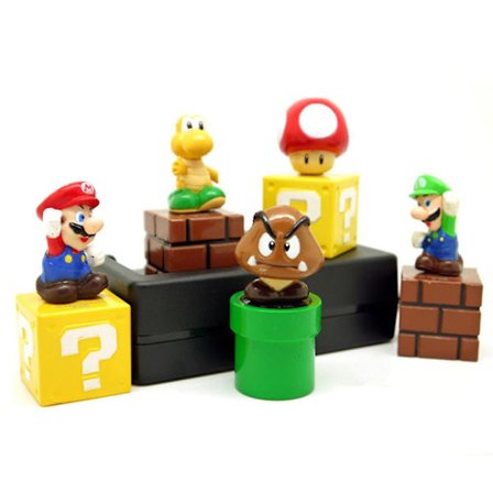 Super Mario Mini Figurer Modell Dukke Samleobjekt Barn Leke Bursdagskake Topper Ornament Spill Fans Gaver Hjem Dekorasjon