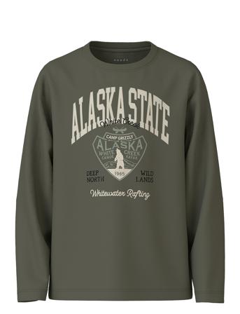 Nkmvagno Ls Loose Top Tops T-shirts Long-sleeved T-shirts Green Name It