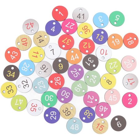 50 st runda plastlicensskyltar plastnummerlappar för biodling boskapsuppfödning 1-50