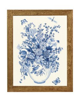 Broderikit Tavla Blå blomster - Rosenstand