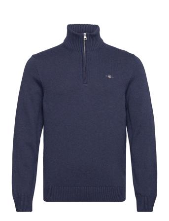 Casual Cotton Halfzip Knitwear Half Zip Pullover Marineblå GANT*Betinget Tilbud