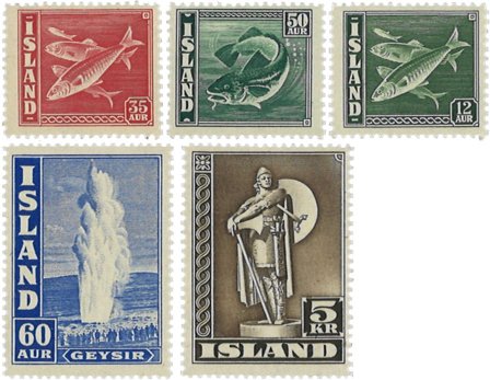 Island 1943 - AFA 227-231 - Postfrisk