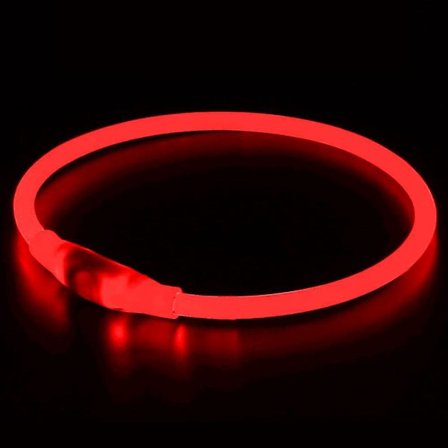 LED-halsbånd for hund - USB-oppladbart lysende halsbånd som lyser i mørket