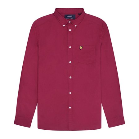 Lyle & Scott Herr Plain Oxford Skjorta M Burgundy