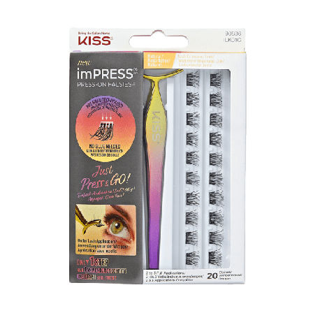 Kiss ImPress lösögonfransar & färgning Unisex Svart 20 clusters