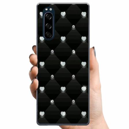 Sony Xperia 5 Tpu Mobilskal Bling Heart