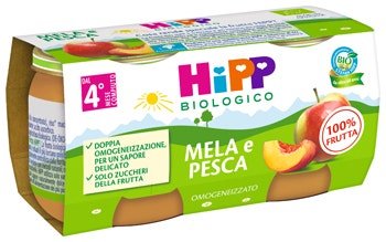 Hipp Omogeneizzato Mela/Pesca 4M+ 2x80g