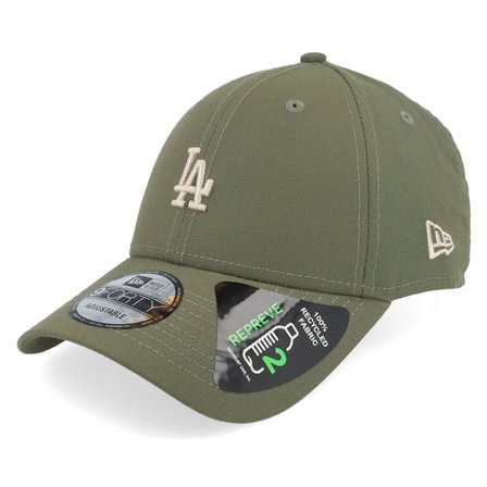 New Era - MLB Green adjustable Czapka Z Daszkiem - Los Angeles Dodgers Repreve Mini Logo 9FORTY Olive Adjustable @ Hatstore