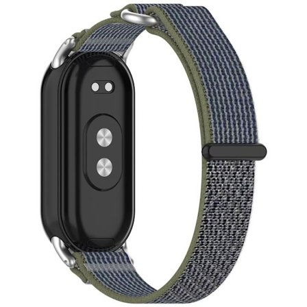 Xiaomi Smart Band 8 / Smart Band 8 NFC Klockarmband Andningsbart Nylon Sportarmband - Grön + Grå