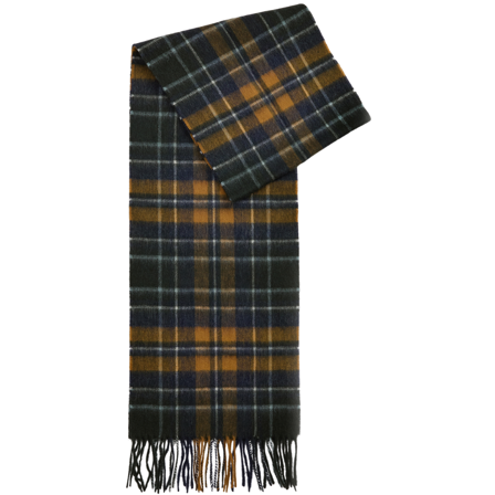 Barbour New Check Tartan Scarf Forest/Bronze Brown