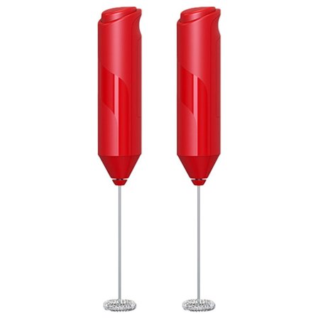Pakke med 2 elektriske batteridrevne mælkeskummere Mini Smart Whip rød KLB
