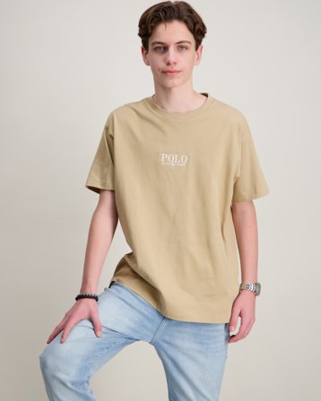 Polo Ralph Lauren Cotton Jersey Crewneck Tee Beige T-shirts Dreng - Kids Brand Store