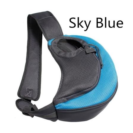 Pet Valpebærer S/L Utendørs reise Hund Skulderveske Mesh Oxford Single Comfort Sling Håndveske Tote Pouch blue S