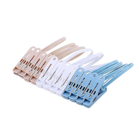 Muoviset pyykkipojat Narukuivausköysi Tuulenpitävät Pyykkipojat Liukumattomat Pyykinpojat (aprikoosi/sininen/valkoinen) (12 kpl)