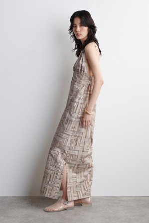 COS Printed V-Neck Maxi Dress in Blue - Women