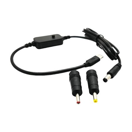5V 9V 12V 15V 20V USB C till 5.5x2.1mm Kabel Med 2 Utbytbara Adaptrar