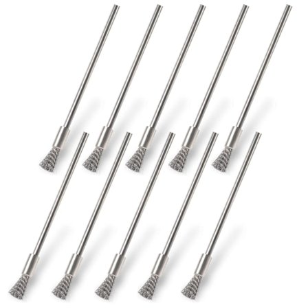 10 st Rostfri Stålborste för Borrmaskin Liten Stålborste 3mm Trådborste för Borrmaskin för Rengöring av Rost Korrosion Smuts Färg