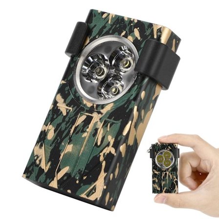 LED-nøkkelringlykt, oppladbar, klipsbar, 10 lysmoduser, 1100 lumen, IPX5 EDC med UV-sidelys og magnetisk halebase for camping, fotturer og 