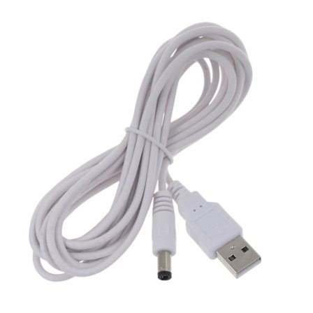 USB 2.0 A-Type Hann til 5,5x2,5mm DC 5V Strømkontakt USB DC5V Ladingkabel [DB]