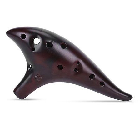 1. Okarina 12 hull keramisk alt C-nøkkel klassisk fløyte musikalsk I Kaffe