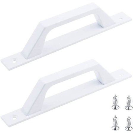 Set med 2 dörrhandtag 175 mm handtag för skjutdörr Vit