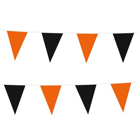 Svart/Oransje Flaggirlander Mellomstor