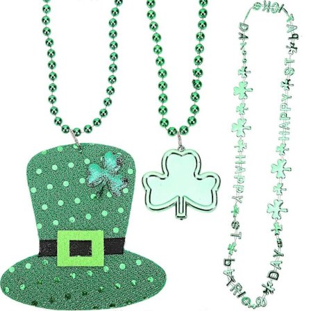 12 st Sankt Patrick's Day Klöver Pärlhalsband Set Sankt Patrick's Day Kostymtillbehör [D]
