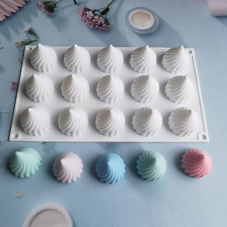 15 Cavity Cone Whirlwind Lök Silikon form för choklad