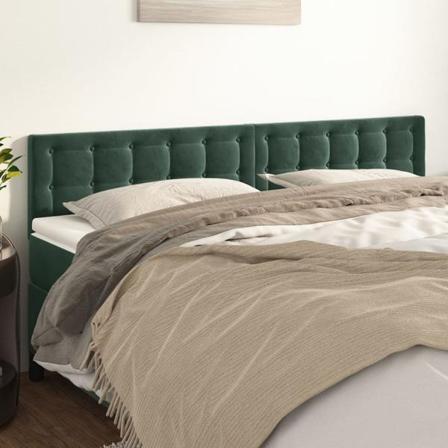 Vidaxl Huvudgavlar 2 St Mörkgrön 90x5x78/88 Cm Sammet Grön
