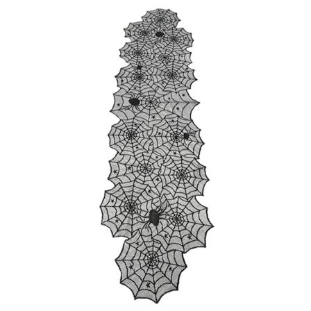 Bordslöpare Skrämmande spindelnät Cover Festprydnader Bordsduk för Halloween Hemmatbord