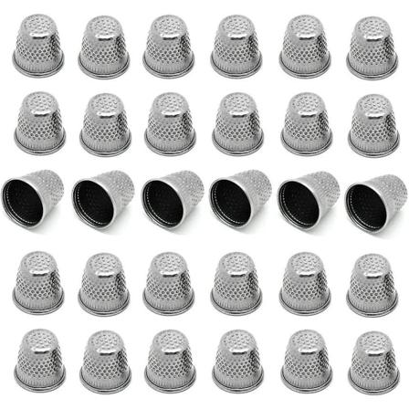 30 st silverfärgade vintage DIY-hantverk metallsytillbehör, syfingerborg (storlek (ungefär): 19 mm x 18 mm) (FMY)