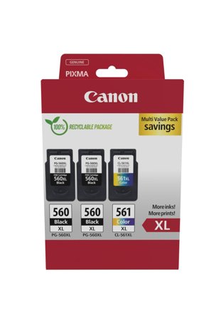 Canon PG-560XL x2/CL-561XL Multi Value Pack - 3-pack - Høy ytelse - svart, farge (cyan, magenta, gul) - original - blekkpatron