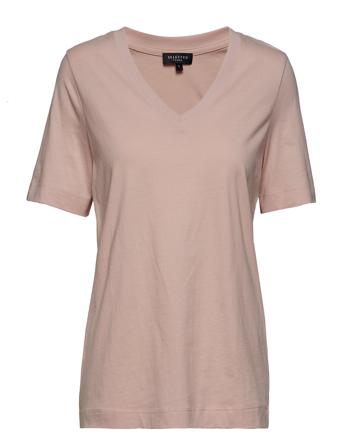 Slfstandards V-Neck Tee T-shirts & Tops Short-sleeved Vaaleanpunainen Selected Femme