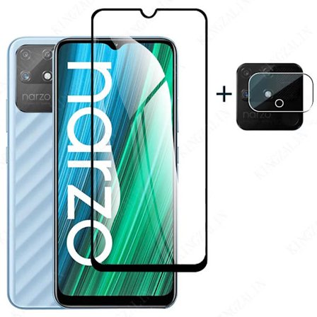 2IN1 Glas för Realme Narzo 20 Pro Kameralins Skyddsfilm