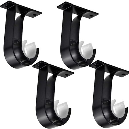 4 st (svart) gardinstångsfäste takfästen zink alla