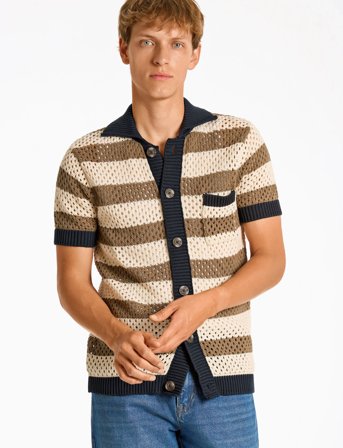 Lindbergh Crochet S/S Cardigan - Cream - M