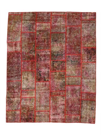 200X240 Alfombra Patchwork Moderna Rojo Oscuro/Marrón (Lana, Persia) Carpetvista