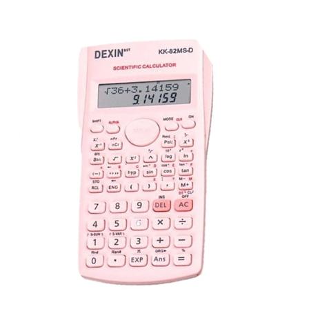 Håndholdt multifunktions lommeregner med 2-linjers display, digital LCD, videnskabelig lommeregner til finans, kontor, skole, papir Pink
