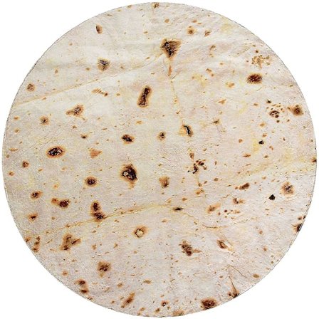 Burrito-tæppe, dobbeltsidet, gigantisk mel-tortilla-tæppe