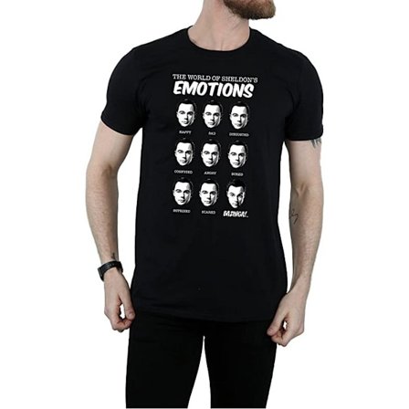 The Big Bang Theory Herr Emotioner Sheldon Bomull T-shirt XL Svart