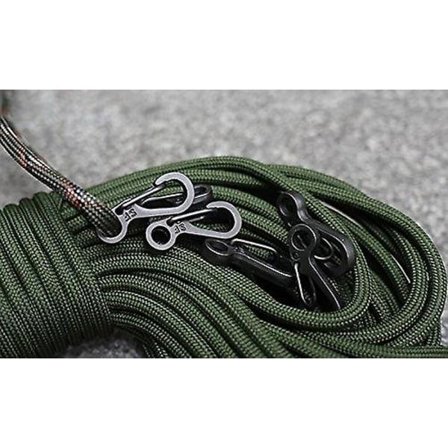 100 kpl Mini Paracord S-klipsi avaimenperä karabiinikoukku, sf-jousi reppu soljet lukkokoukku ulkoiluun Edc leirintään taktiseen selviytymiseen