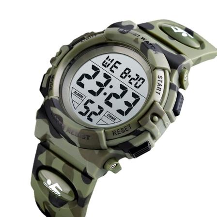 Skmei Barnklocka Färgglad Led Hushållssport Elektronisk watch för barn Light blue camouflage