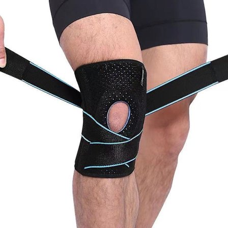 Knäskydd, 2 stycken patellarskydd och ligamentskydd, knäskydd med öppen patella stabilisatorring för sport, löpning