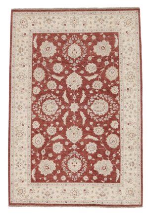 Hand Knotted Ziegler Rug 200X297 Dark Red/Beige
