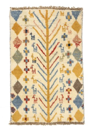 Handknuten Gabbeh 59X86 Orientalisk Ullmatta Liten