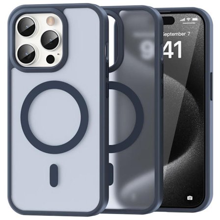 ColorPop iPhone 15 Pro Cover CH MagSafe Mat Mørkeblå