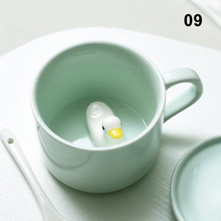 3D-muki Eläin kupin sisällä Sarjakuva Keraaminen hahmo Teekuppi Joulu Syntymäpäivälahja lapsille Naisille Miehille Kahvimuki